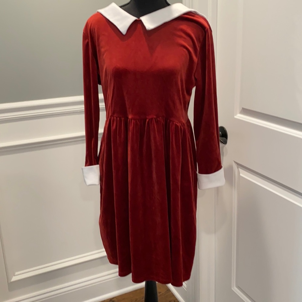 Burgundy Velvet Dress 2/$20